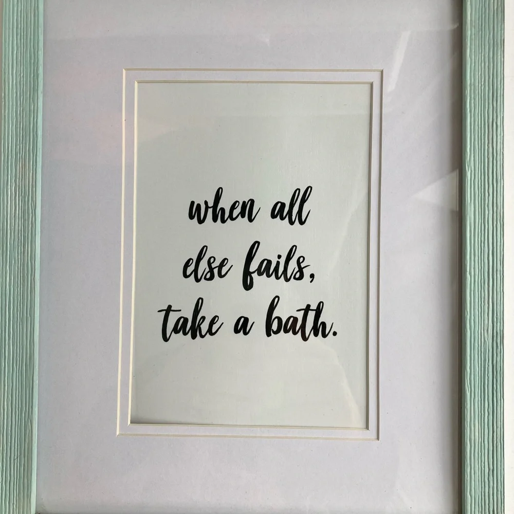 When All Else Fails Take A Bath Framed Bathroom Decor Blue 8x10 Frame - Picture 4 of 5